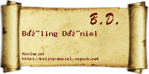 Báling Dániel névjegykártya